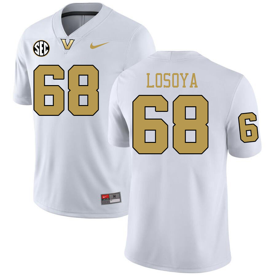 Vanderbilt Commodores #68 Steven Losoya College Football Jerseys 2024 Uniforms Stitched-White